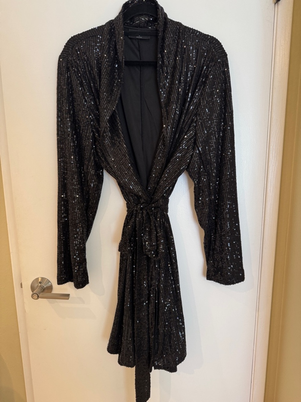 Lane Bryant Black Sequin Wrap Jacket